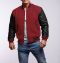 Cardinal Red Wool Body & Black Leather Sleeves Letterman Jacket